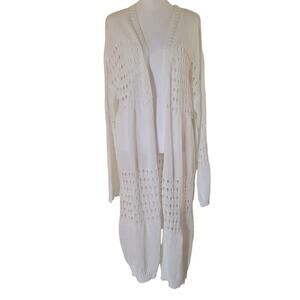 Shein White Knitted Duster - Size 5XL - Long Length